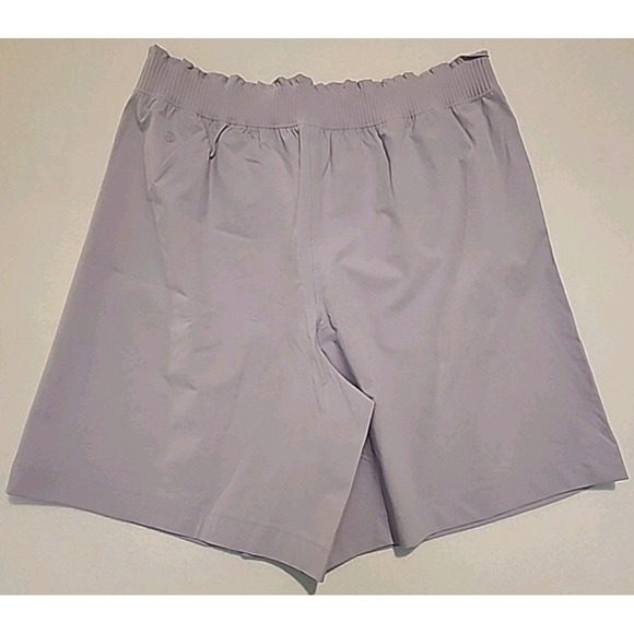 LULULEMON Stretch Woven Ruffle-Waist High-Rise Shorts 9" Lavendar Size XL - Picture 7 of 8
